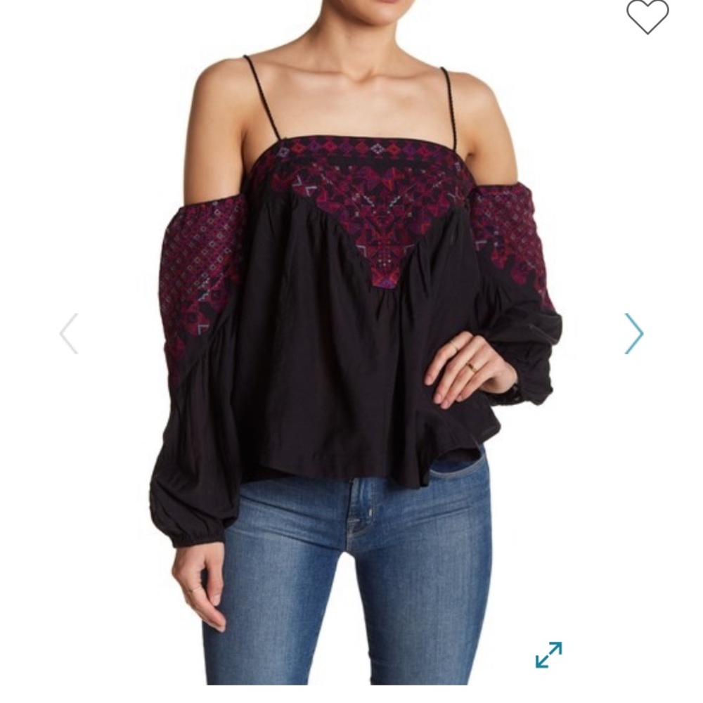 Free People Vacay Vibin' Cold Shoulder Top
